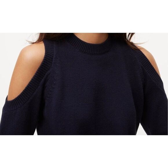 LOFT Ann Taylor Cream Cold Shoulder Sweater Size S NWT - Picture 5 of 11